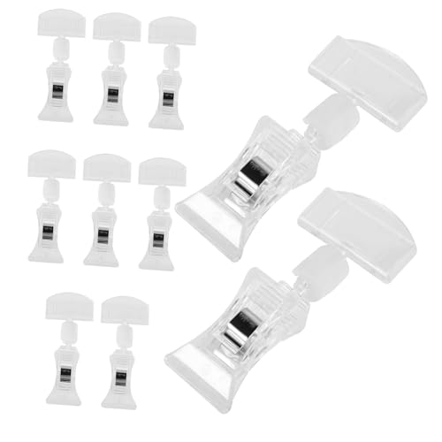 Angoily 10Stücke Etiketten Clips Transparente Preisschild Halter Praktische Schilderhalter für Supermärkte Einfache Installation für Preisauszeichnungen und Werbung von Angoily