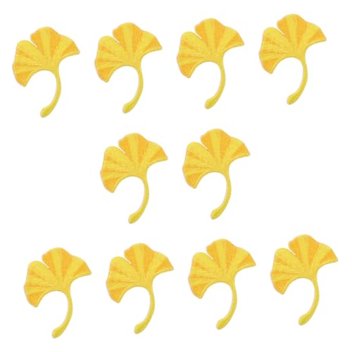 Angoily 10Stücke Ginkgo Aufbügel Patches für Kleidung Selbstklebende Applikationen DIY Dekoration für Kostüme Sicher und Langlebig für Hemden Taschen und Mehr von Angoily