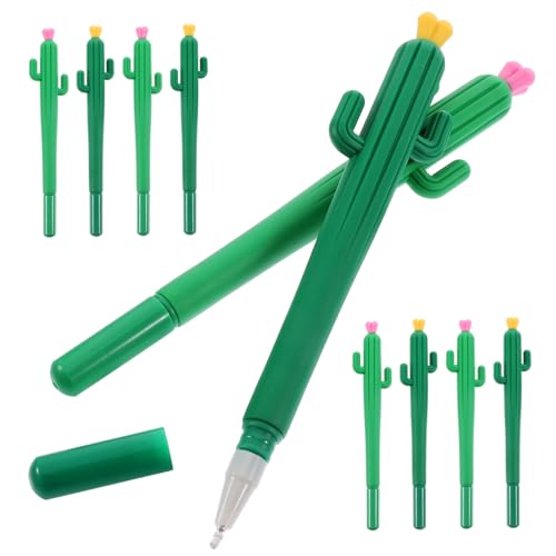 Angoily 10Stücke Kreatives Kaktus Kugelschreiber Lustige Schreibwaren für Studenten Langlebiger Gelstift aus Schulzubehör Zufälligen Farben von Angoily