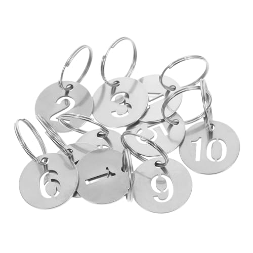 Angoily 10Stücke Schlüsselanhänger mit Nummerierten Etiketten Leichtes Hohldesign für Einfache Identifikation für Schlafsäle und Schließfächer Langlebige Metallanhänger Angoily 10Stücke Schlüsselanhänger mit Nummerierten Etiketten Leichtes Hohldesign für Einfache Identifikation für Schlafsäle und Schließfächer Langlebige Metallanhänger von Angoily