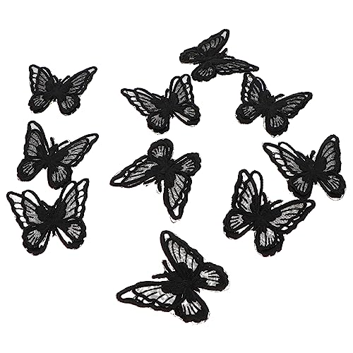 Angoily 10Stücke Schmetterling Patches Nähapplikationen für Kleidung Eisen Aufnäher für DIY Dekoration Stoffreparaturpflaster Stickerei für Jacken und Jeans von Angoily