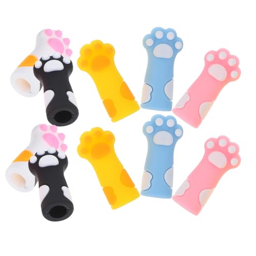Angoily 10Stücke Silikon Stricknadelstopper Katzenpfoten Nadelspitzenschutz Flexible Nadelkappen für Stricken Häkeln und Basteln Schützende Nadelspitzenstopper für Heimwerker von Angoily