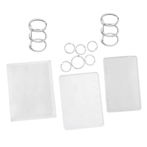 Angoily 11 Stück Teiliges Diy Notizbuch Cover Silikonform Set Transparente Gießform für Epoxidharz mit Silikon Lesezeichenformen Silbernen Ringen und Binderringen Bastelzubehör Angoily 11 Stück Teiliges Diy Notizbuch Cover Silikonform Set Transparente Gießform für Epoxidharz mit Silikon Lesezeichenformen Silbernen Ringen und Binderringen Bastelzubehör von Angoily