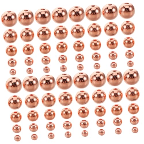 Angoily 1100 Stück Teiliges Roségold Gerade Runde Elektroplattierte Schmuckperlen für DIY Armbänder Halsketten Ohrringe Schlüsselanhänger Stilvoll und Einfach Auffädelbar von Angoily