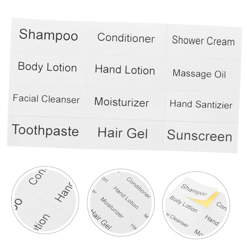 Angoily 12 Blatt Teiliges Selbstklebende Aufkleber für Badezimmerflaschen Wasserfeste Kosmetiketiketten für Shampoo und Hautpflege Praktische Organisation und Klare Kennzeichnung von Angoily 12 Blatt Teiliges Selbstklebende Aufkleber für Badezimmerflaschen Wasserfeste Kosmetiketiketten für Shampoo und Hautpflege Praktische Organisation und Klare Kennzeichnung von von Angoily