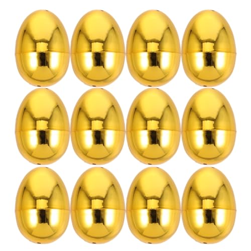 Angoily 12 Goldene Ostereier Befüllbare Ostereier Füller Bastel-Ostereier Aus Kunststoff Für Firmenaktivitäten Und Partys Zu Ostern von Angoily