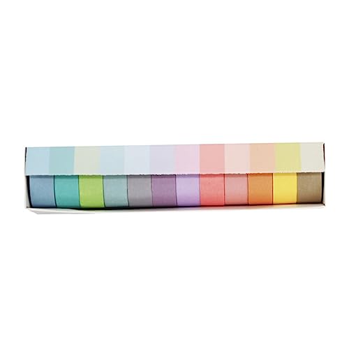 Angoily 12 Rollen Bunte Washi Klebebänder DIY Zubehör für Kunst und Handwerk Breit Selbstklebend für Scrapbooking und Journals von Angoily