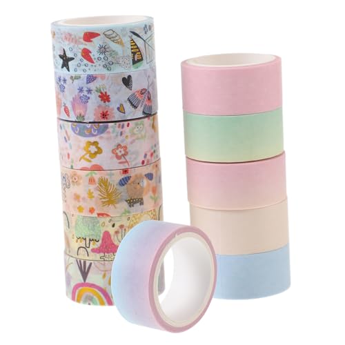 Angoily 12 Rollen Diy Dekoratives Klebeband Washi Tape für Scrapbooking Journaling und Handwerk Vielseitig Einsetzbar pro Leicht Abreißbar Projekte von Angoily