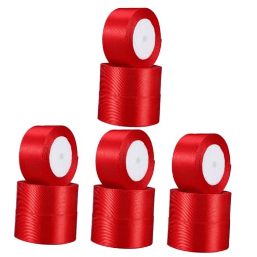 Angoily 12 Rollen Diy Geschenkverpackung Satinband Rot Elegantes Geschenkband für Vielseitige Verpackungen Langlebig und für Feiertage und Besondere Anlässe von Angoily