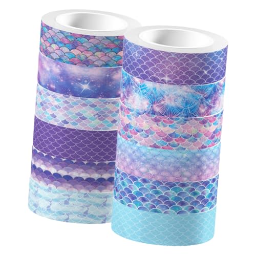 Angoily 12 Rollen Fantasy -Farbband Meerjungfrau Regenbogen Milchband Scrapbooking Bastelband Aufkleber Washi Tape zum Basteln Scrapbook-Klebebänder selber machen verwaschenes Klebeband Angoily 12 Rollen Fantasy -Farbband Meerjungfrau Regenbogen Milchband Scrapbooking Bastelband Aufkleber Washi Tape zum Basteln Scrapbook-Klebebänder selber machen verwaschenes Klebeband von Angoily