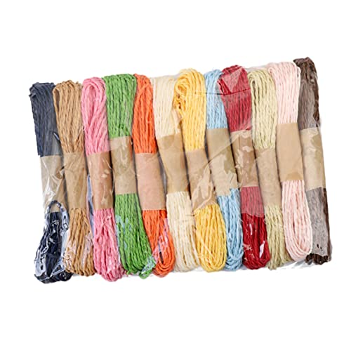 Angoily 12 Rollen Farbiges Papierseil Verdrehte Seil Papier Scrapbooking-Schnur Bast Geflochten Seil Für Handwerk Papierschnur Bunt Farbiges Jutegarn Papierband von Angoily