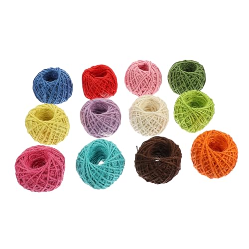 Angoily 12 Rollen Jute Schnur DIY Geschenkverpackung Schnur Handgemachte Dekoration Vielseitige Wickelschnur für Bastelprojekte von Angoily