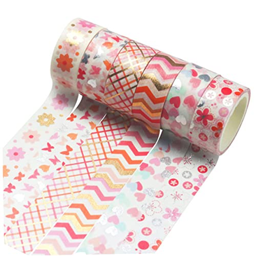 Angoily 12 Rollen Rote Tuning -papierband Dekorativ Klebeband Handwerk Handwerksbedarf Sammelalbum Liefert Aufkleber Scrapbooking Journaling Errötendes Buchband von Angoily