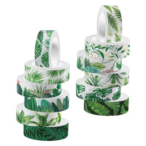 Angoily 12 Rollen Washi Tape für DIY Notizbücher Pflanzendesign Dekorative Scrapbooking Tapes Klebebänder für Bastelprojekte Vielseitige und Farbige Bastelmaterialien Angoily 12 Rollen Washi Tape für DIY Notizbücher Pflanzendesign Dekorative Scrapbooking Tapes Klebebänder für Bastelprojekte Vielseitige und Farbige Bastelmaterialien von Angoily