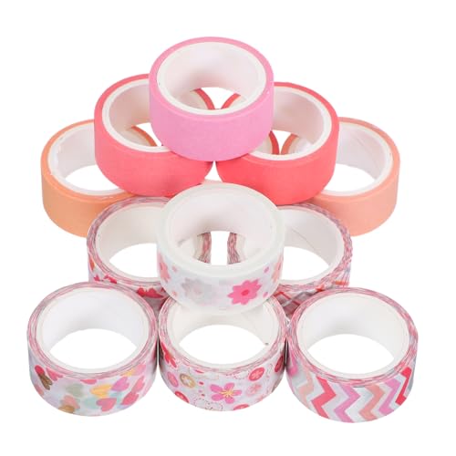 Angoily 12 Rollen Washi-tape Bedrucktes Band Zeitschriftenzubehör Scrapbooking Washi Tape Journaling Tape Klebeband Zum Einwickeln Vintage Washi Tape Wickelband Papier von Angoily