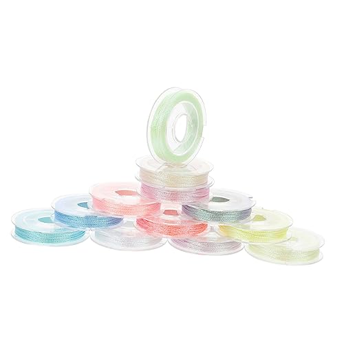 Angoily 12 Rollen leuchtendes Stickgarn Quilten von leuchtenden Fäden Neon Nähen glänzend Nähgarn schulanfänger embroidery Stickmaschinenfäden selber machen Stickgarne Polyestergarn von Angoily