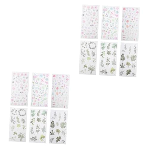Angoily 12 Sätze Blumenblätter Washi Sticker für Diy Scrapbooking und Planer Dekorative Aufkleber für Kunsthandwerk und Notizbücher Langlebig und Vielseitig Einsetzbar von Angoily