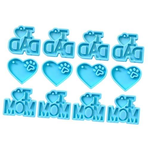 Angoily 12 Stck. Teiliges Silikon Schlüsselanhänger Form Set Diy Schlüsselanhänger Gießform für Kreative Designs für zu Muttertag und Vatertag Angoily 12 Stck. Teiliges Silikon Schlüsselanhänger Form Set Diy Schlüsselanhänger Gießform für Kreative Designs für zu Muttertag und Vatertag von Angoily