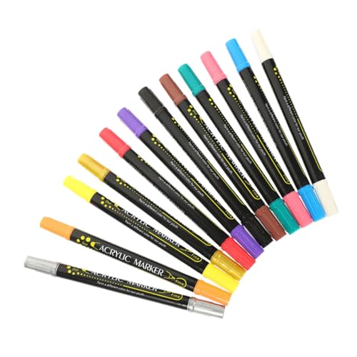Angoily 12 Stück Acrylfarbenstift Malen Stifte Scrapbooking -marker Dual Malen Sie Markierungen Stoff Graffiti-farbmarker Professionelle Markierungen Für Künstler Plastik Angoily 12 Stück Acrylfarbenstift Malen Stifte Scrapbooking -marker Dual Malen Sie Markierungen Stoff Graffiti-farbmarker Professionelle Markierungen Für Künstler Plastik von Angoily
