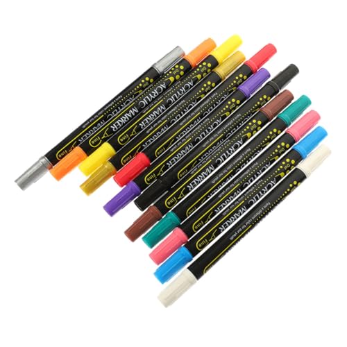 Angoily 12 Stück Acrylfarbenstift malen Sie Markierungen Stoff Scrapbooking -Marker malen Stifte Porzellanmarker Farbmarker für Scrapbooking Lackmarkierungen Pinsel Stifte Plastik Angoily 12 Stück Acrylfarbenstift malen Sie Markierungen Stoff Scrapbooking -Marker malen Stifte Porzellanmarker Farbmarker für Scrapbooking Lackmarkierungen Pinsel Stifte Plastik von Angoily