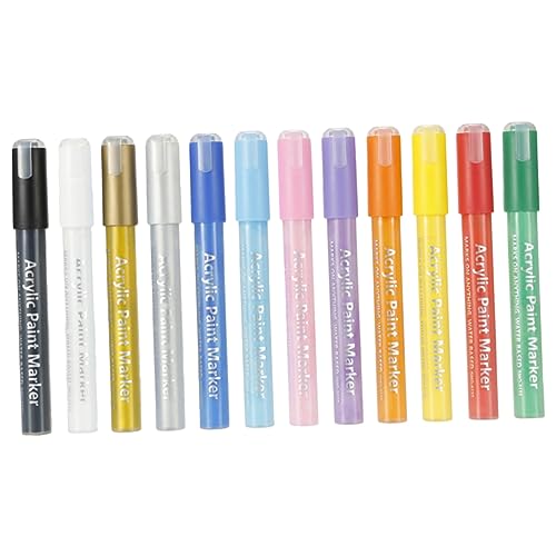 Angoily 12 Stück Acrylmarker Pastell Zeichnung farbig Gliederung malen paint pens art marker Sketching markers Artistic markers DIY Zeichenmarker Farbmarker für Scrapbooking Harz von Angoily