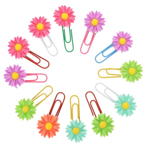 Angoily 12 Stück Aufbewahrungsbox Rollkamm Lustige Büroklammern Lustige Büroklammern Kleine Büroklammern Blumen Büroklammern Kleine Büroklammern Aus Metall Lesezeichen Markierungs von Angoily