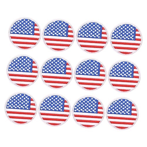 Angoily 12 Stück Aufkleber Mit Nationalflaggen Hüte Flaggenpatches Denim Flicken Für Kleidung Sticken Flecken Kreis Nähen Etikett Runden Benutzerdefinierte Patches Flaggenstoffaufkleber von Angoily
