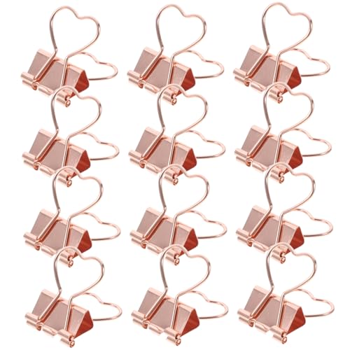 Angoily 12 Stück Binderclips Mittelgroße Dokumentenklammern Praktische Büroklammern für Rechnungen Notizen und Dateien für Organisation von Unterlagen und Papiermaterialien von Angoily