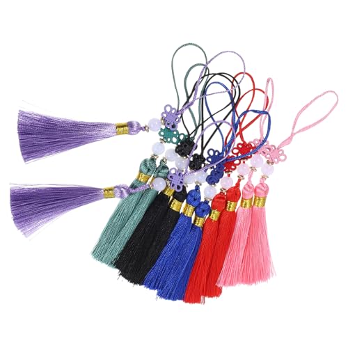 Angoily 12 Stück Chinesische Knoten Quasten Anhänger DIY Handy Lanyard Deko Festliche Schlüsselanhänger für Neujahrsfeiern Auto und Wohnungsdekoration von Angoily
