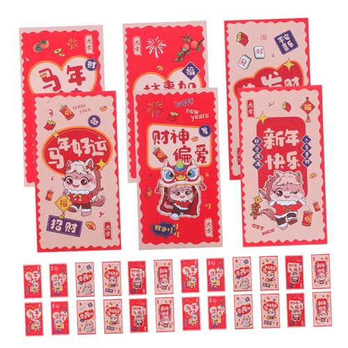 Angoily 12 Stück Chinesische Rote Umschläge Jahr Des Pferdes Kleine Hongbao mit Traditionellem Pferdemotiv für Frühlingsfest Geburtstag Hochzeit Praktisches Geldgeschenk von Angoily