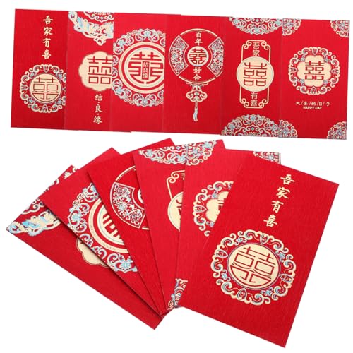 Angoily 12 Stück Chinesische Rote Umschläge für Hochzeiten Traditionelle Glücksumschläge mit Eleganten Designs für Geldgeschenke und von Angoily