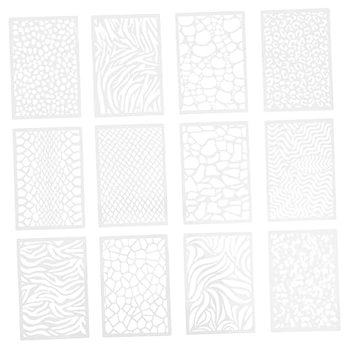 Angoily 12 Stück Diy Leopard Prints Schablonen Kunststoff Malschablonen für Kleidung Scrapbooking und Heimdekoration Vielseitige Zeichenschablonen für Kreative Projekte von Angoily
