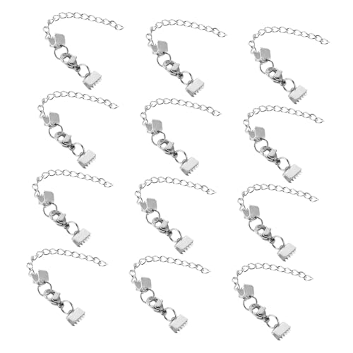 Angoily 12 Stück Halsketten Verbindungsverschluss Zubehör Crimp Enden Für Armbänder Choker Befunde Fußkettchen Schmuckherstellung Bastelzubehör Silber Edelstahl Angoily 12 Stück Halsketten Verbindungsverschluss Zubehör Crimp Enden Für Armbänder Choker Befunde Fußkettchen Schmuckherstellung Bastelzubehör Silber Edelstahl von Angoily