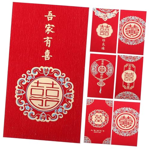 Angoily 12 Stück Happy Red Envelope Hochzeitsumschläge China Miniumschläge Dekoration Knoten Einladung Gruß Kasse Tee Geld Mond- Frühling Hochzeitsumschlag Rot Papier von Angoily