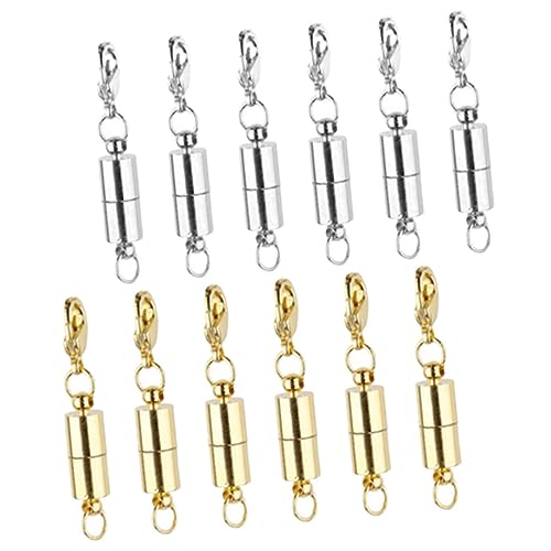 Angoily 12 Stück Magnetverschlüsse aus Kupfer Karabinerverschlüsse Hummerschere Magnetische Schmuckverschlüsse Magnetische Halskettenverschlüsse Verschluss für Halsketten schmuck stecker von Angoily