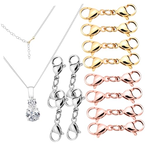 Angoily 12 Stück Metall Lobster Karabiner Verschlüsse Gold Stahl und Roségold für Schmuckherstellung für Armbänder und Zubehör von Angoily