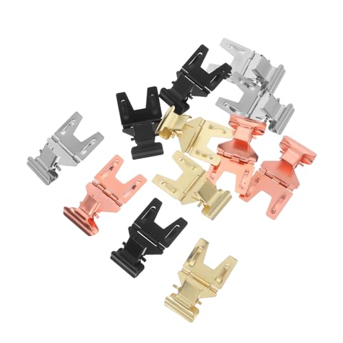 Angoily 12 Stück Metall Preisschildklammern Drehbar Verstellbar Metall Clips für Preisschilder Etikettenhalter für Einzelhandel Regal Körbe Display Karten in Gold Schwarz Silber Roségold von Angoily