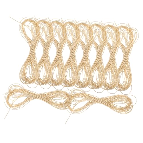 Angoily 12 Stück Metallic Stickgarn Lange Strängige Nähgarne Funkelndem Gold für DIY Handarbeit Geeignet für Maschinen und Handstickerei Angoily 12 Stück Metallic Stickgarn Lange Strängige Nähgarne Funkelndem Gold für DIY Handarbeit Geeignet für Maschinen und Handstickerei von Angoily