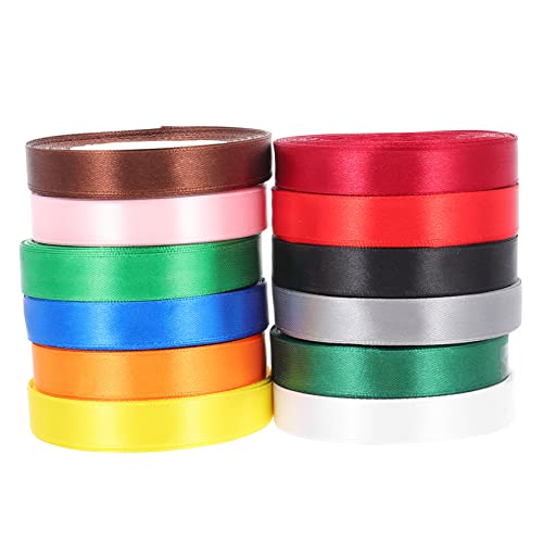 Angoily 12 Stück Satinband Solid Farben Geschenkband für Blumenverpackung DIY Bastelprojekte und Hochzeitsdekoration Langlebig und Praktisch für Anlässe Angoily 12 Stück Satinband Solid Farben Geschenkband für Blumenverpackung DIY Bastelprojekte und Hochzeitsdekoration Langlebig und Praktisch für Anlässe von Angoily