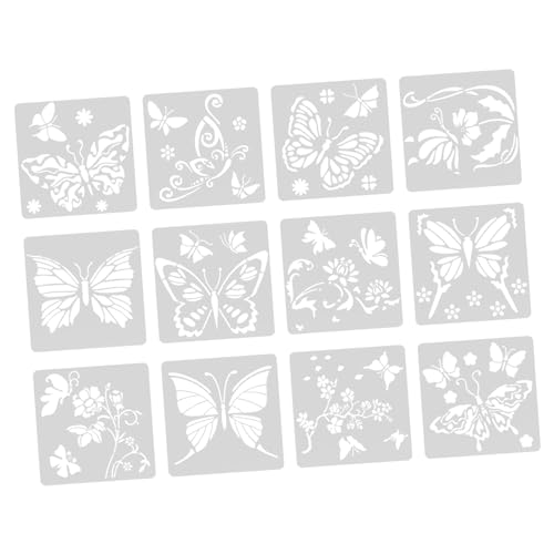 Angoily 12 Stück Schmetterlings Malschablonen Wiederverwendbare Pet Schablonen für DIY Projekte Bastelarbeiten und Scrapbooking für Gestaltung und Angoily 12 Stück Schmetterlings Malschablonen Wiederverwendbare Pet Schablonen für DIY Projekte Bastelarbeiten und Scrapbooking für Gestaltung und von Angoily