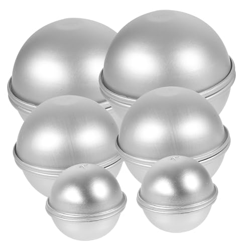Angoily 12 Stück Teiliges Aluminium Halbkreis Backform Halbrunde Badebomben Gießform Langlebig Leicht zu Reinigen Verschiedene für DIY Badezusatz und Seifenherstellung für Zuhause und von Angoily
