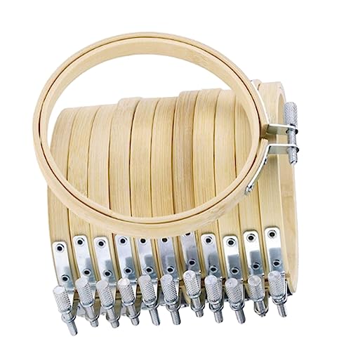 Angoily 12 Stück Teiliges Bambus Stickrahmen Runde DIY Stickerei Hoop Ringe für Kreuzstich Handliches Nähzubehör für Anfänger und Bastelfans Glatte Fixierung für Präzises Sticken von Angoily