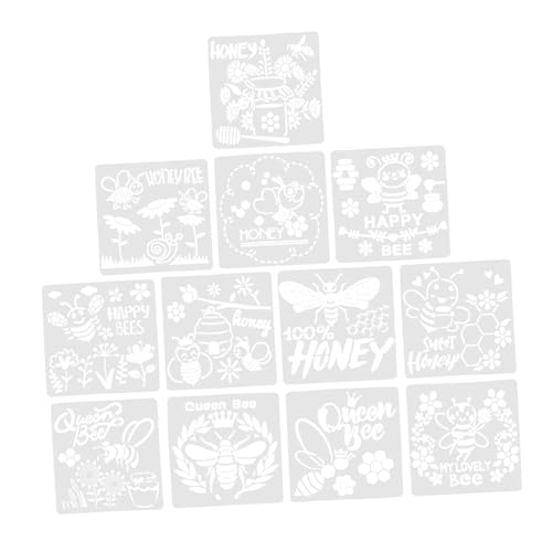 Angoily 12 Stück Teiliges Bienenthema Malvorlagen Wiederverwendbare Schablonen für DIY Malerei Scrapbooking Wanddekoration und Projekte für Bastelarbeiten von Angoily