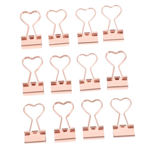 Angoily 12 Stück Teiliges Binder Clips Roségold Praktische Büroklammern für Dokumente Notizen und Dateien für Organisation und Aufbewahrung im Büro und Zuhause von Angoily