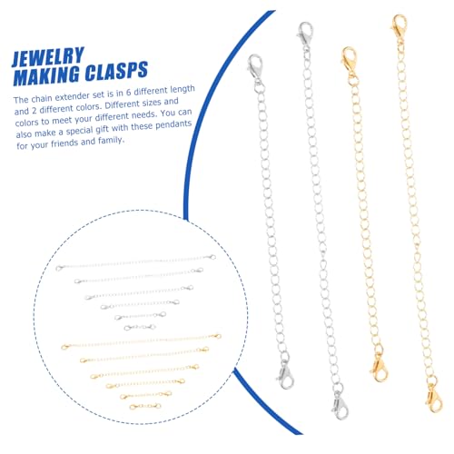 Angoily 12 Stück Teiliges Doppelkarabiner set Verlängerungsketten in Längen Legierungsverschlüsse Schmuckzubehör für Halsketten Armbänder DIY Anhänger Basteln Angoily 12 Stück Teiliges Doppelkarabiner set Verlängerungsketten in Längen Legierungsverschlüsse Schmuckzubehör für Halsketten Armbänder DIY Anhänger Basteln von Angoily