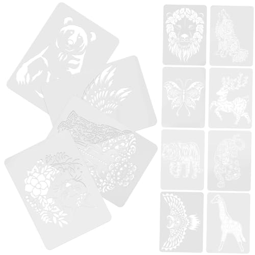 Angoily 12 Stück Teiliges Große Flexible Tier Malschablonen Kunststoff Wiederverwendbare Waschbare DIY Paint Stencils für Wanddekoration und Bastelprojekte für Familien Angoily 12 Stück Teiliges Große Flexible Tier Malschablonen Kunststoff Wiederverwendbare Waschbare DIY Paint Stencils für Wanddekoration und Bastelprojekte für Familien von Angoily