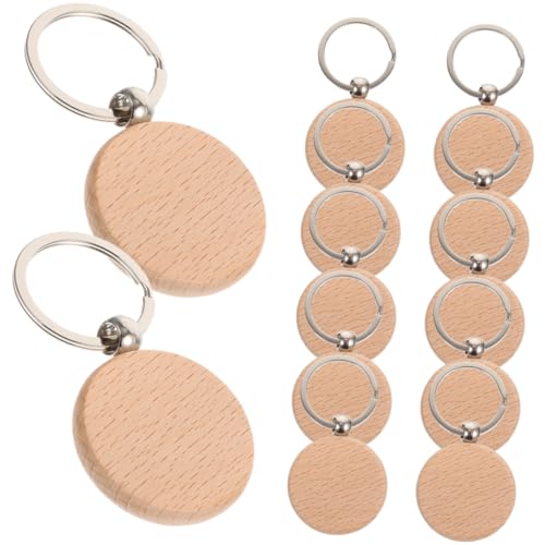 Angoily 12 Stück Teiliges Holz Schlüsselanhänger Blanko DIY Gravur Rohlinge Poliert zum Bemalen und Basteln Natürliche Holzschlüsselanhänger für Personalisierte Geschenke und Dekoration von Angoily