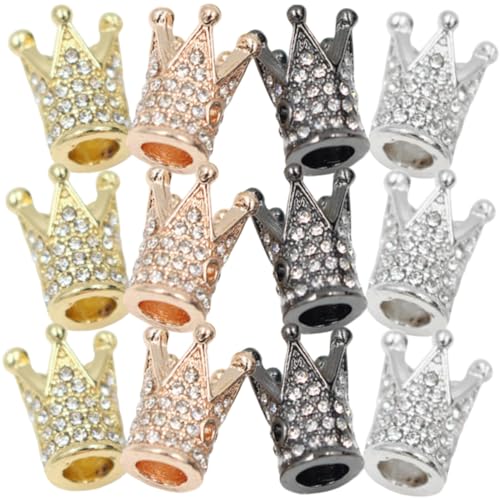 Angoily 12 Stück Teiliges Kronenperlen für Schmuckherstellung Mikrofazettierte Strasssteine Vielseitige Bastelperlen für Armbänder und Halsketten DIY Schmuckzubehör in Gold Silber Angoily 12 Stück Teiliges Kronenperlen für Schmuckherstellung Mikrofazettierte Strasssteine Vielseitige Bastelperlen für Armbänder und Halsketten DIY Schmuckzubehör in Gold Silber von Angoily