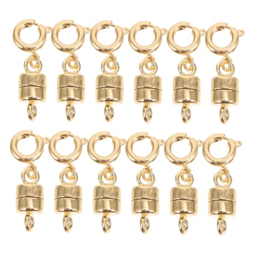 Angoily 12 Stück Teiliges Magnetverschluss Gold Vielseitige Schmuckverschlüsse mit Karabiner für Armbandverlängerung Halsketten Fußkettenerweiterung Sicherer Halt Kompatibel für DIY von Angoily