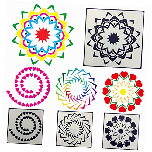 Angoily 12 Stück Teiliges Mandala Schablonen Set DIY Malwerkzeug für Wand und Kunstprojekte Wiederverwendbare Hohle Designvorlagen für Dekorationen und Bastelarbeiten von Angoily
